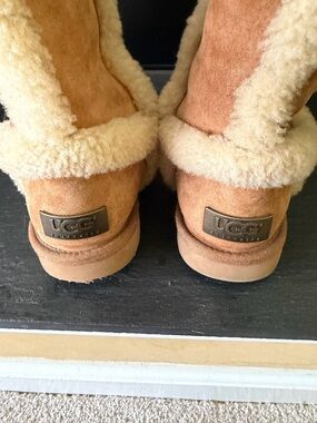 UGG Kids Chestnut Suede Shearling Cuff Boot